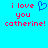 Pixelated text and heart symbol on cyan background, with red text reading 'i love you catherine!' and a blue heart icon.