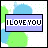 pixelated icons with blue and green splatter backgrounds, displaying text in a purple rectangle