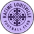 Circular pixelated icon with light purple background and dark purple geometric patterns including cross-like shapes and scattered dots.