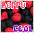 Two side-by-side pixelated images of red berries with black background, each displaying 'BERRY' at top and 'COOL' at bottom in stylized text.