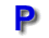 A 5x4 contact sheet of a blue 'P' icon animation showing progressive transformation from solid letter to abstract swirls and back, with visible pixelation artifacts on gray background.