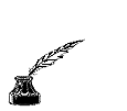 Black-and-white inkwell and feather quill icons with evolving text labels, showing sequential changes in text and quill position across observations.