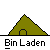 Pixelated of green tents with text labels, red pixelated block, and a small blue-shirted character icon