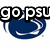 Blue oval logo with white curved lines and a small white 'S' shape, overlaid with black text 'go psu' on the top-left.