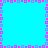 A static square icon with a bright cyan background and a border of alternating pink and purple squares forming a cross pattern.