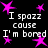Black background with repeated white text and pink star shapes arranged in a pattern