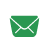 Green envelope icon with white X-shaped stitching on a white circular background, rendered in pixelated style.