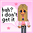 Pixel art contact sheet showing two frames of an animated AIM buddy icon with a blonde cartoon character and speech bubbles containing text.