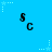 Blue background with repeating black 'SC' text and light blue star patterns in a