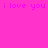 Four quadrants display 'i love you' text in pink pixelated font against solid backgrounds of bright pink, purple, dark blue, and light purple.