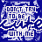 A static contact sheet of 25 sampled frames from an animated icon showing repeated text "DON'T TRY TO BE WITH ME" over a blue and white pixelated background with wave-like patterns.