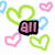 A static image with a white background filled with green, pink, and light blue heart outlines, featuring text in pink and black lettering.