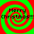 Four identical red and green spiral patterns arranged in a with 'Merry Christmas!!!' text in black pixelated font over each spiral