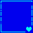 Blue background with cyan lines forming four quadrants, each containing pixelated heart shapes in varying positions