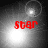 Four grayscale display a red 'star' text over a bright light source with a small circular highlight moving between top and bottom positions