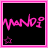 Two side-by-side pixelated images with pink borders, black backgrounds, and the word 'wandi' in stylized pink text above a small star symbol.