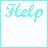 Animated contact sheet of a 48x48 pixel buddy icon showing sequential frames of the word 'Help' transforming into 'ME!' with cyan text on white background, displayed in a 5x5 grid layout.