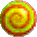 Four circular icons arranged in a , each with concentric rings of green, yellow, and orange hues forming a spiral pattern against a gray background