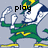 Pixelated cartoon character in green and yellow outfit with white gloves, performing a dynamic pose across showing text changes
