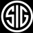Black and white circular icon with stylized 'SIG' letters inside a thick border, rendered in pixelated low-resolution style.