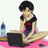 A pixelated anime-style character sits at a desk with a laptop, next to a water bottle and phone on a pink surface, while the right side displays "Anime IM" text in white against black.