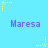 Light blue background with repeated purple text 'Maresa' and yellow star-shaped pixel art elements scattered across the image.