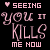 Pixelated pink text and heart icon on black background, two identical frames side-by-side with slight animation differences in letter shapes.