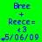 Animated green background with blue text displaying 'Bree', '+', 'Reece=', '<3', '$5/06/09' and a star symbol changing from empty to filled