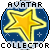 A circular blue icon with a yellow star and white snowflake-like dots, labeled 'AVATAR' above and 'COLLECTOR' below.
