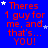 Blue background with red text reading "Theres 1 guy for me, and that's... YOU!" repeated in a pattern surrounded by small white stars