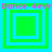 Four identical square display layered green and cyan borders with a central square, each bordered by pink pixelated text reading "Dance 4evr" on top and bottom