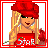 Pixelated icon of a blonde woman in red beret and top holding roses, with 'Star' text on her chest.