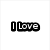 Black and white pixelated text reads "I Love School" in top , "And/or Books!" in bottom with bold outlined letters on white background