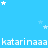 Blue background with white stars and repeated text 'katarinaaa' in pixelated font across three horizontal lines.