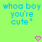 Pixelated blue text on bright green background with two pink heart icons below, repeated side-by-side.