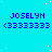 Pixelated blue background with white dots, repeated text 'JOSELYN' and '<33333333', gray rectangle in bottom right corner.