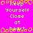 Pixelated text and symbols on a bright pink background with yellow and white elements, including repeated phrases and heart shapes.