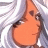 A pixelated anime-style character face with white hair and orange skin on the left, next to a black background with silver text reading "Anime IM" above "COM" on the right.