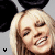 A blonde woman with closed eyes and a wide smile appears in four -aligned , each showing slight variations of her pose against a gray background with black circular shapes