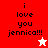 A four- displays 'i love you jennica!!!' text with a star icon changing from white to red