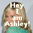 A four- shows a woman with blonde hair in a teal top, displaying text overlays: 'Hey I am Ashley!', repeated 'BLAH' lines, and 'now what?'