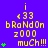 A static digital image with yellow text on a purple background, featuring repeated phrases and green plus signs. The text includes 'i', '<33', 'bRaNdOn', 'z000', and 'muCh!!!' arranged in vertical