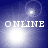Four- of blue backgrounds with white 'ONLINE' text and animated light effects, each showing distinct bright spot positions