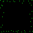 Green square pixels scattered across a black background, forming a dense, irregular pattern with no discernible shapes or text.
