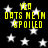 Yellow pixelated text reading "YEA OATS MEIN SPOILED" on a black background with white stars, repeated in four quadrants.