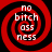 Four identical red and black spiral patterns with white text reading 'no bitch ass ness' arranged in a on a black background
