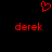 Red pixelated heart symbol above two identical red text labels on a black background.