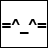 A 48x48 pixel animated contact sheet showing two frames of a minimalist black-and-white smiley face icon with subtle pose changes between frames.