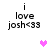 Pixelated text reads 'i love josh<33' with a pink heart symbol appearing in different positions across frames.