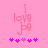 Pixelated pink text 'I love J-Pop' on pink background with five pink hearts below, showing heart count change from four to five